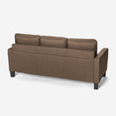 Divano 3 Posti con Pouf 186x138x91,5 cm in Poliestere Marrone