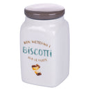 Barattolo Biscotti 9,5x9,5x18 cm in New Bone China VdE Tivoli 1996 Le Travisate Bianco