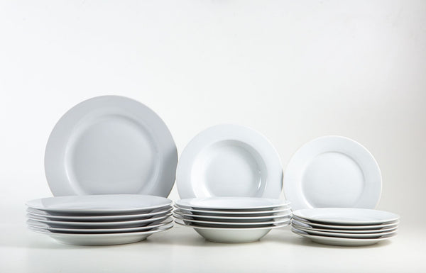 Servizio Piatti da Tavola 18 Pezzi in Porcellana Bianca online