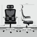 Sedia Ergonomica da Ufficio Girevole 60x59x114-122 cm con Poggiatesta Rimovibile in Tessuto a Rete Nero  