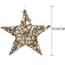 Set 2 Stelle con 10 Led H30 cm in Rattan Champagne