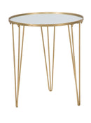 Tavolinetto da Caffé Glam Oro/Mirror Ø50x58,5 cm in Ferro e Vetro Oro