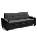 Divano Letto 205x84x89 cmin Similpelle Nero