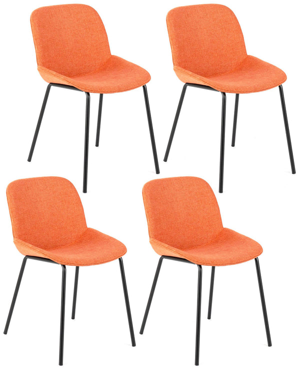 acquista Set 4 Sedie 57x46xH80 cm in Tessuto Eva Ruggine