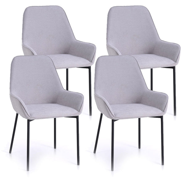 Set mit 4 Stühlen 54 x 53 x 89 cm in hellgrauem Kunstleder online