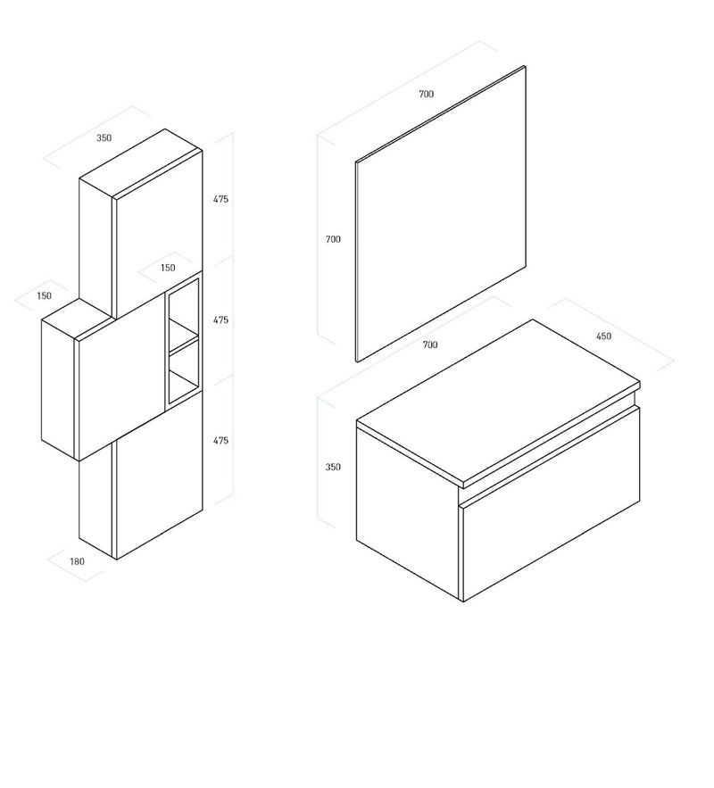 Mobile Bagno Sospeso 131cm TFT Ibiza Bianco Giallo