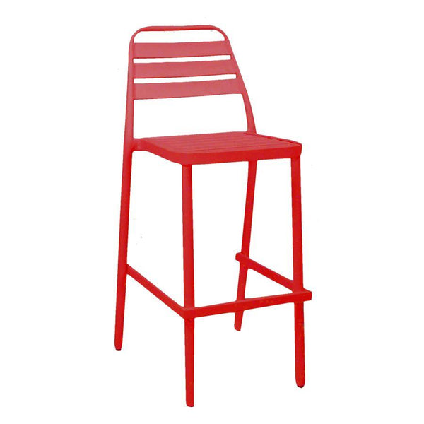 sconto Sgabello Bar 42x55xh109 cm in Alluminio Las Vegas Rosso