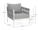 Poltrona 80x85x86h cm con Cuscini Florencia Bianco 