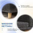 Divano per Cani Taglia Grande 98x67x25 cm con Cuscino Sfoderabile in Poliestere e Legno Grigio Scuro      