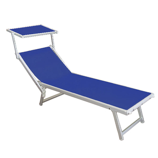 acquista Gartenliege aus Aluminium mit Vorghini Mare Blu Dach