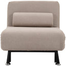 Poltrona Letto Singolo Trasformabile 75x70x75 cm in Tessuto  Beige