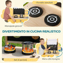 Cucina Giocattolo per Bambini 84,2x34,4x90 cm con 15 Accessori in Legno di Abete e PP Giallo      