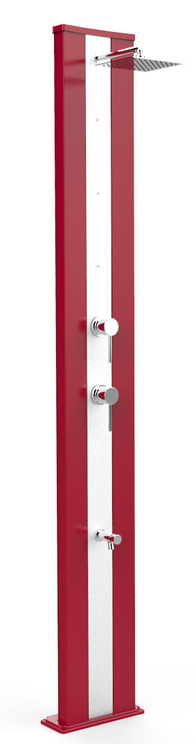 Doccia Solare da Giardino 40L Miscelatore Nebulizzatore e Lavapiedi Arkema Dada S Fascia Inox Cherry online