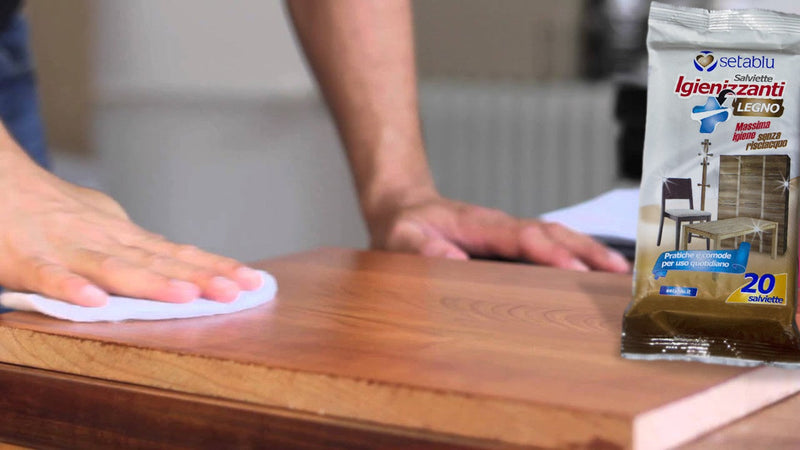 Salviette igienizzante 20 salviettine per legno senza risciacquo