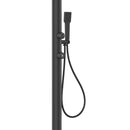 Doccia da Giardino in Alluminio Soffione Rotondo e Doccino Sined Luna Alu D Nero
