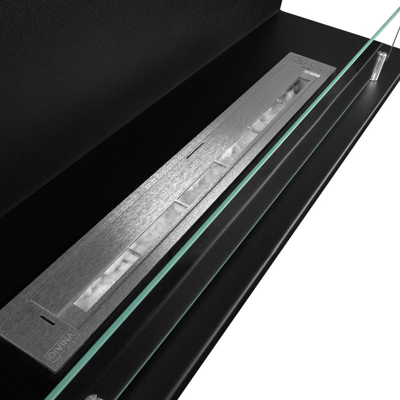 Camino a Bioetanolo da Incasso ad angolo 90x24,5x45 cm Trevi 90 Nero 