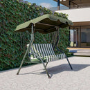 Dondolo Green con Cuscini 170x110x153 h cm in Acciaio Verde