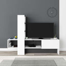 Mobile TV 1 Anta 180x38x138 cm in MDF Troya Bianco e Antracite