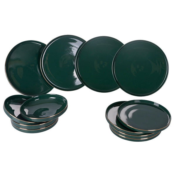 acquista 12-teiliges Tafelservice im neuen Bon China Villa d'Este Home Tivoli Luxury Green