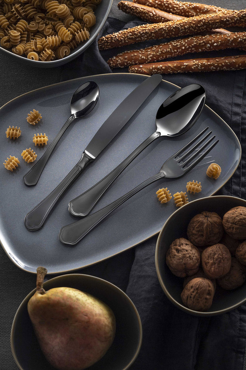 Servizio Set di Posate 24 Pezzi in Acciaio 18/10 PVD Eme Domus Black