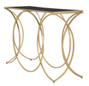 Console Infinity Small 120x40x79 cm in Ferro e Specchio Oro e Nero