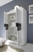 Mobile Alto da Salotto 4 Porte 102x43x162cm TFT  Basic Bianco Lucido Antracite Lucido