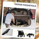 Passeggino per Cani Taglia Media e Grande 112x65x100 cm Pieghevole con Ingressi a Cerniera Grigio Scuro e Nero  