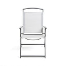 Sedia Pieghevole da Giardino  72x56x91,5 cm in Acciaio e Textline Capri Grigio Chiaro