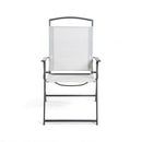 Sedia Pieghevole da Giardino  72x56x91,5 cm in Acciaio e Textline Capri Grigio Chiaro