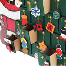 Calendario dell'Avvento Babbo Natale con Albero 51x38x7 cm con 24 Cassetti e 24 Addobbi in Legno Multicolore      
