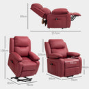Poltrona Alzapersona Reclinabile con Poggiapiedi e Telecomando 76x90x105 cm Rosso  