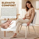 Set 2 Sedie da Pranzo 51x54x84 cm con Seduta Imbottita in Velluto Bianco      