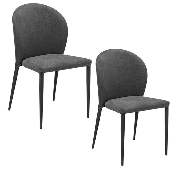 acquista Set 2 sedie Imbottite 45x58x86,5 cm In Tessuto Enjoy Lux Ghibli Grigio Chiaro