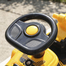Ruspa Cavalcabile per Bambini 1-4 Anni 95x29x41 cm con Rullo Compressore Sollevabile Clacson e Vano Sotto Sedile in PP Giallo      
