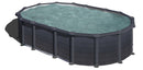 Piscina Ovale Fuori Terra 610x375xh132 cm in Acciaio e PVC Gre Capri