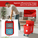 Carrello Pulizie 60x27x70,5 cm Lavapavimenti con Strizzatore in Plastica Rosso      