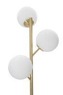 Lampada da Terra Glamy 3 Luci Ø36x190 cm in Ferro e Vetro Oro e Bianco