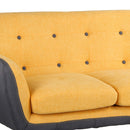 Divano 2 Posti 130x80x68 cm in Tessuto Ocra