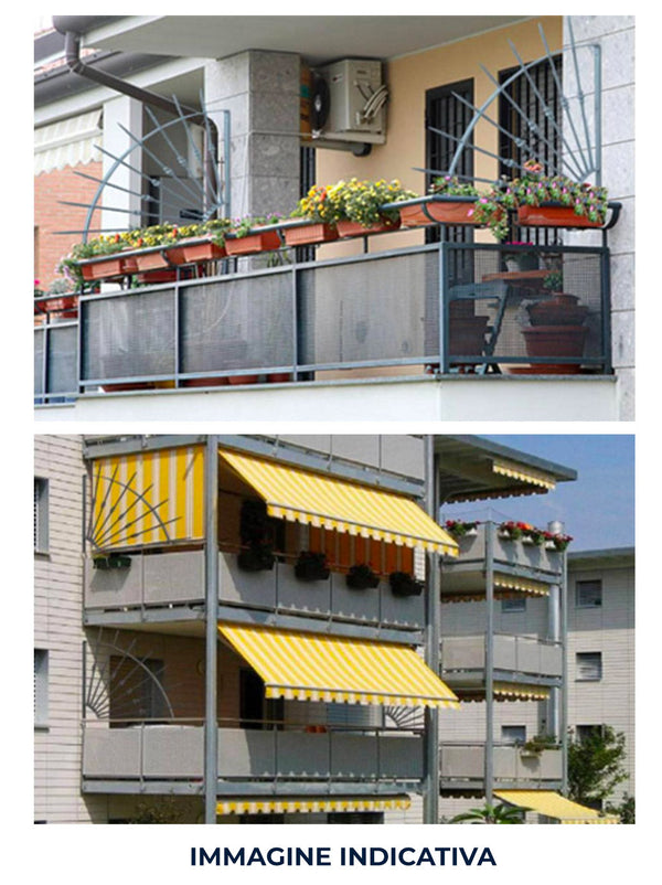 Einbruchschutz mit Stahlspitzen für schwarz geprägte Balkone oder Terrassenbalkone sconto