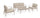 Set 4 Pezzi Salotto da Giardino con Divano 2 Poltrone e Tavolino in Alluminio e Spun Poly Sirius Timber