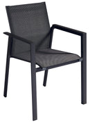 Sedia Impilabile da Giardino 57x62x87 cm in Alluminio Nashville Nera