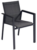 Sedia Impilabile da Giardino 57x62x87 cm in Alluminio Nashville Nera