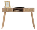 Console Paglia di Vienna 120x42x77 cm MDF e Impiallacciatura di frassino Marrone