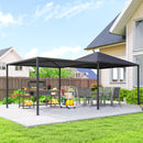 Gazebo da Giardino Estensibile 295-560x295x275 cm Copertura in Poliestere UPF30+ con Ruote Grigio  