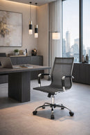 Poltrona da Ufficio Direzionale Dallas con Braccioli 54x62x92-102 cm in Rete Traspirante Nero      
