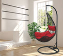 Amaca Dondolina da Giardino in Metallo e Polyrattan Soriani Goccia Nera e Rossa