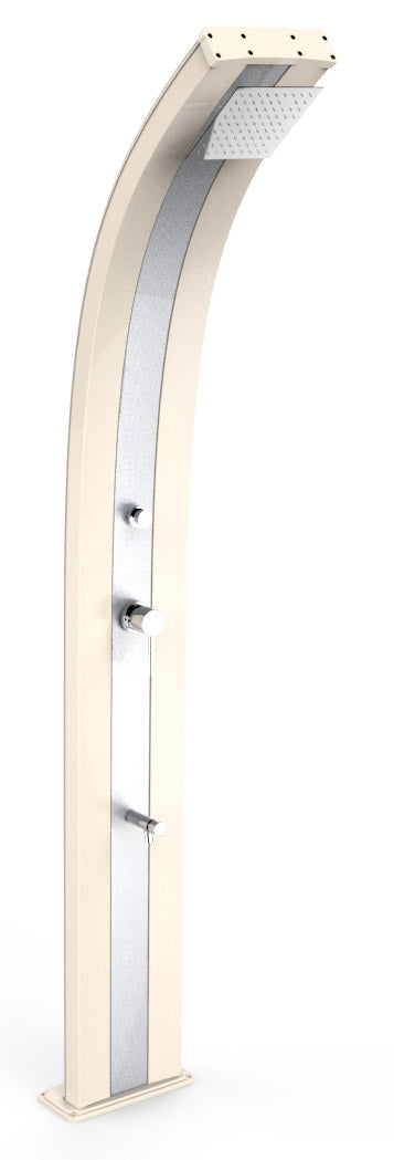 Doccia Solare da Giardino 40L Miscelatore Temporizzato e Lavapiedi Arkema Dada Fascia Inox Sabbia online