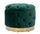 Puff Container Rich Green Ø55x42 cm aus Schwammholz, Polyester und grünem und goldenem Stahl