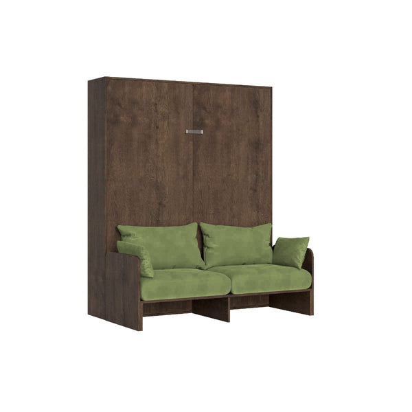 sconto Letto Matrimoniale A Scomparsa 160 Kentaro Con Divano Noce e Verde