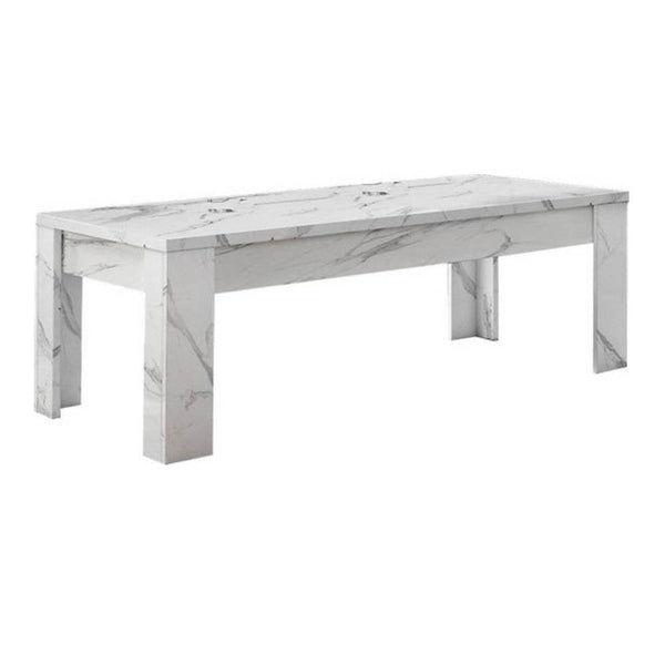 prezzo Tavolino basso 122x60x45 cm Rock effetto marmo bianco